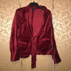White House Black Market Red Ribbon Blazer Jacket